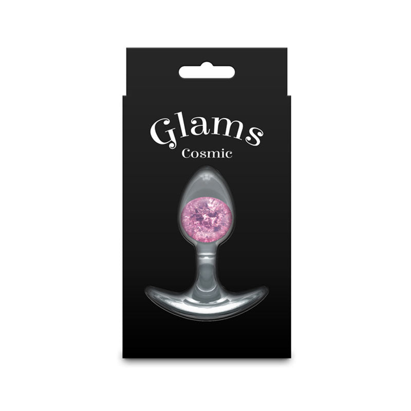 Glams Cosmic - Small - Pink - Clear/Pink 8.1 cm Small Butt Plug