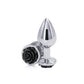 Rear Assets Rose - Medium - Chrome 8.9 cm Metal Butt Plug with Black Rose Base