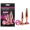 Rear Assets Tapered Trainer Kit - Rose Gold - Rose Gold Metal Butt Plugs - Set of 2 Sizes