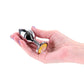 Rear Assets Silver - Medium - Yellow Gem - Silver Medium Metal Butt Plug with Yellow Gem Base