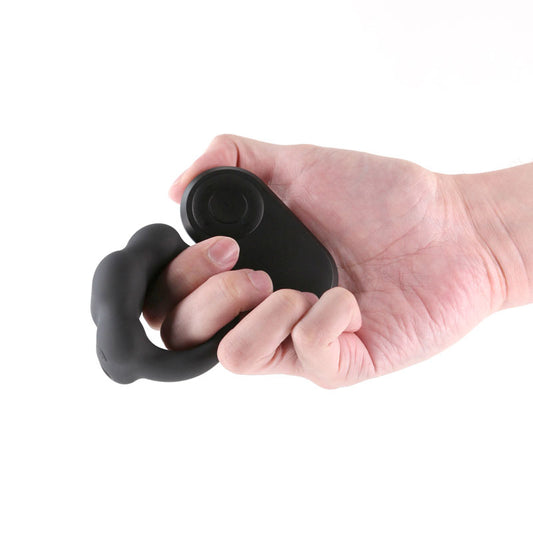 Renegade Rocket Ring - Black - Black USB Rechargeable Vibrating Cock Ring with Wireless Remote
