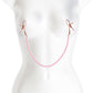 Bound Nipple Clamps - DC1 - Pink - Gold Nipple Clamps with Pink Pearl Chain