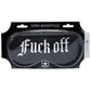 OUCH! Satin Mask - Fuck Off - Black Printed Eye Mask