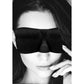 OUCH! Black & White Satin Curvy Eye Mask - Black Eye Restraint