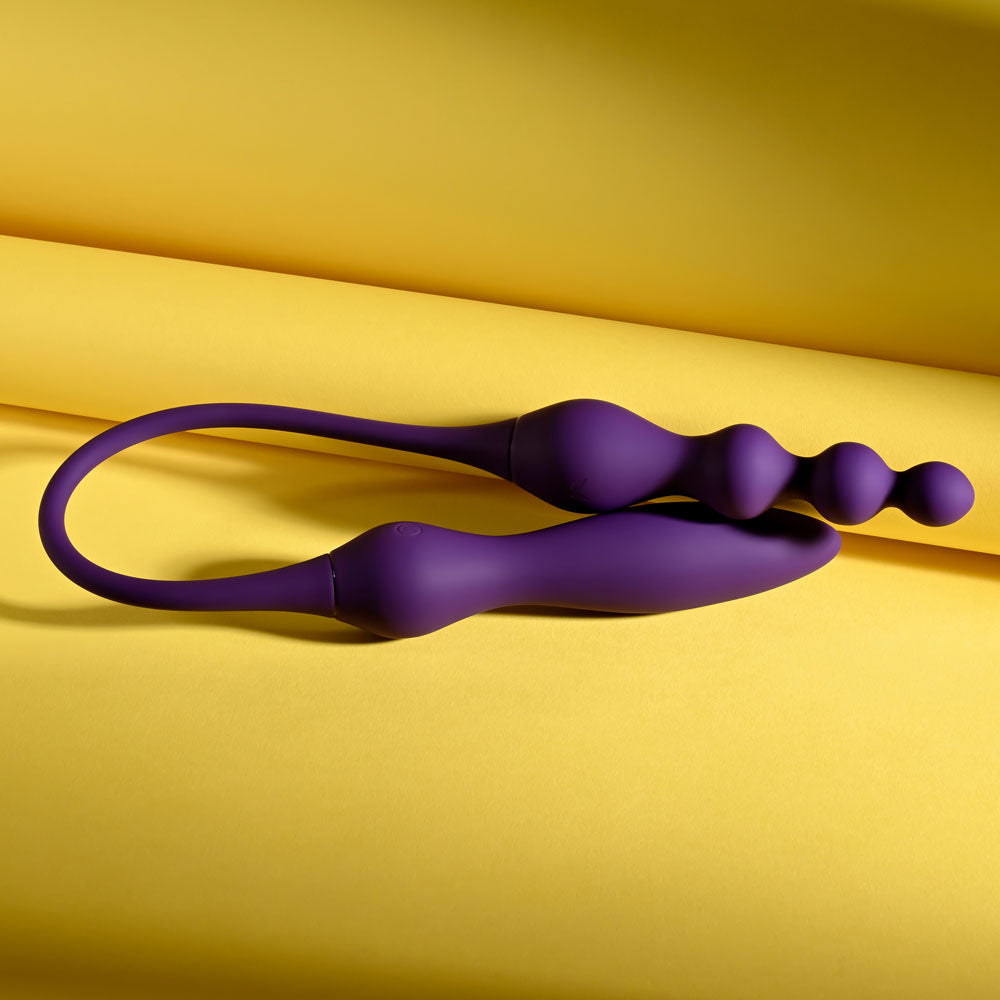 Playboy Pleasure THIS & THAT - Purple 60 cm USB Rechargeable Flexible Dual Ended Vibrator