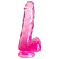 King Cock Clear 6'' Cock with Balls - Pink - Pink 15.2 cm Dong