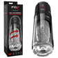 PDX Elite Mega-Bator Pro - Clear USB Rechargeable Vibrating & Spinning Auto Stroker