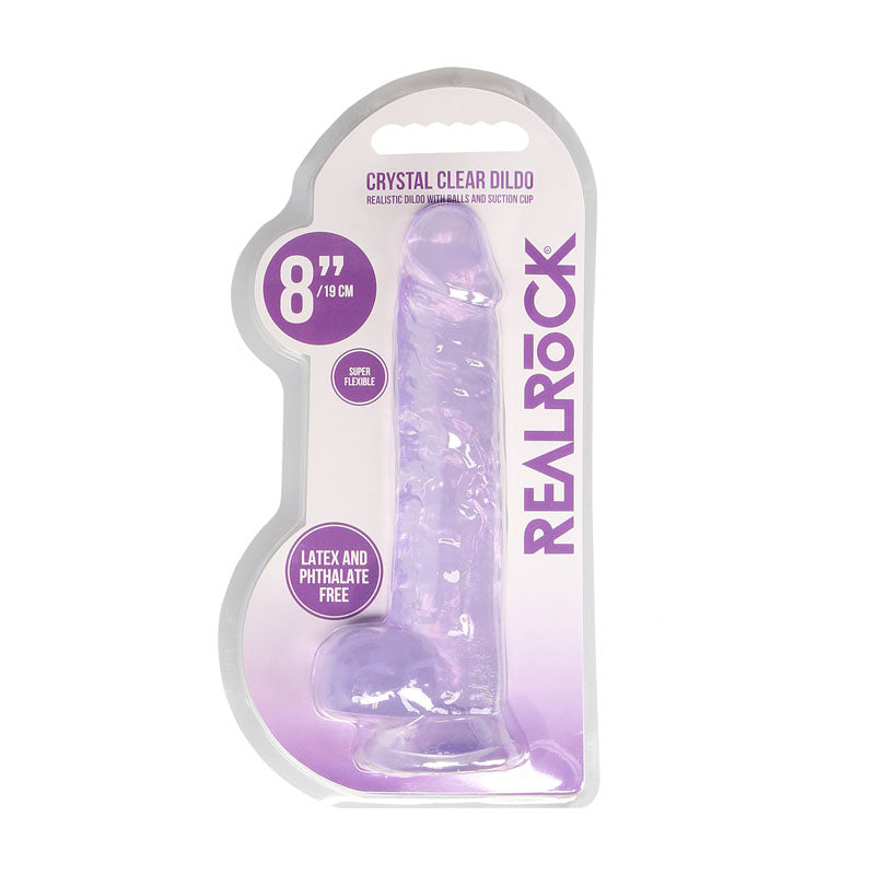 REALROCK 8'' Realistic Dildo With Balls - Purple 20.3 cm Dong