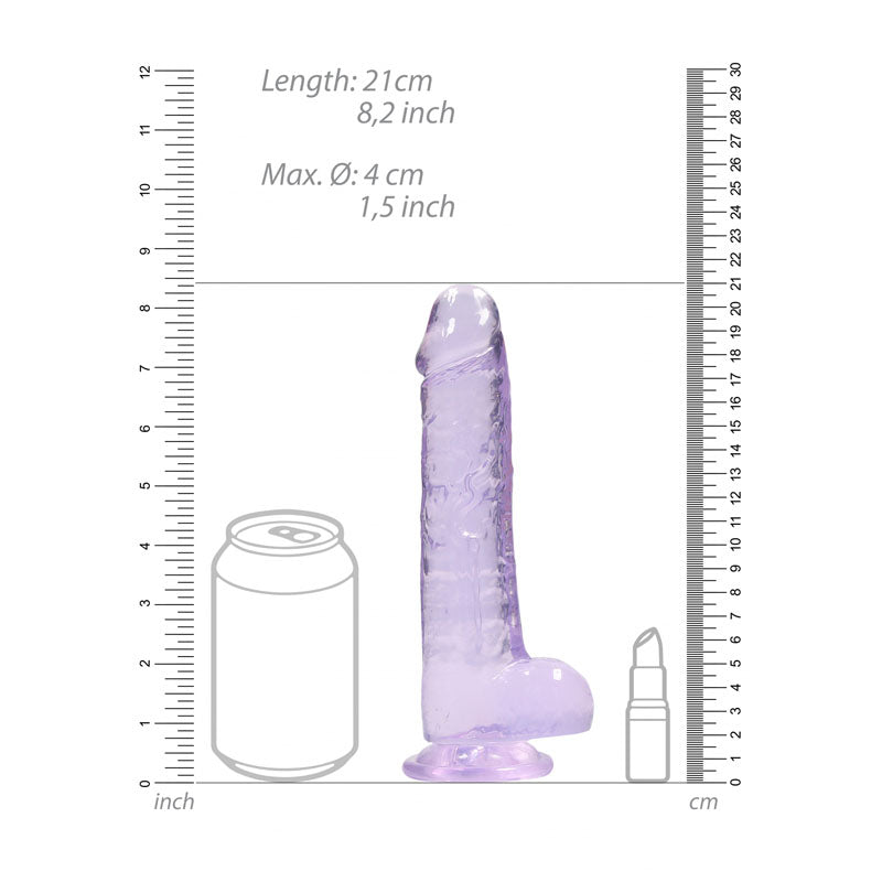REALROCK 8'' Realistic Dildo With Balls - Purple 20.3 cm Dong