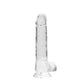 REALROCK 8'' Realistic Dildo With Balls - Clear 20.3 cm Dong