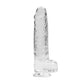 RealRock 9'' Realistic Dildo With Balls - Clear 22.9 cm Dong
