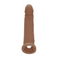 REALROCK 9'' Realistic Penis Extender with Rings - Tan - Tan 22.9 cm Penis Extension Sleeve