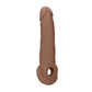 REALROCK 9'' Realistic Penis Extender with Rings - Tan - Tan 22.9 cm Penis Extension Sleeve