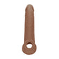 REALROCK 9'' Realistic Penis Extender with Rings - Tan - Tan 22.9 cm Penis Extension Sleeve