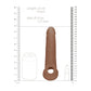 REALROCK 9'' Realistic Penis Extender with Rings - Tan - Tan 22.9 cm Penis Extension Sleeve