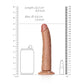REALROCK Realistic Slim Dildo with Suction Cup - 20.5cm - Tan 20.5 cm (8'') Dong