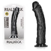 REALROCK Realistic Regular Curved Dildo with Suction Cup - 23 cm - Black 23 cm (9'') Dong