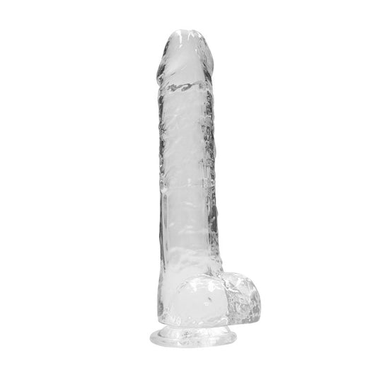 REALROCK Realistic Dildo With Balls 10'' - Clear 25 cm Dong