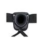 REALROCK Vibrating Hollow Strapon + Balls - 23cm Black - Black 23 cm Vibrating Hollow Strap-On