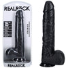 REALROCK 38cm Extra Long Dildo with Balls - Black - Black 38 cm (15'') Extra Long Dong