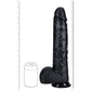 REALROCK 38cm Extra Long Dildo with Balls - Black - Black 38 cm (15'') Extra Long Dong