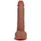 REALROCK 23cm Vibrating Cock + Balls - Tan - Tan 22.9 cm (9'') USB Rechargeable Vibrating Dong