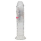 REALROCK 6'' No Balls Wireless Rechargeable LED Vibrating Dong - Clear with LED 16.5 cm USB Rechargeable Vibrating Dong with Remote