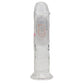 REALROCK 6'' No Balls Wireless Rechargeable LED Vibrating Dong - Clear with LED 16.5 cm USB Rechargeable Vibrating Dong with Remote