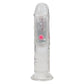 REALROCK 6'' No Balls Wireless Rechargeable LED Vibrating Dong - Clear with LED 16.5 cm USB Rechargeable Vibrating Dong with Remote