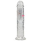 REALROCK 7'' No Balls Wireless Rechargeable LED Vibrating Dong - Clear with LED 20 cm USB Rechargeable Vibrating Dong with Remote