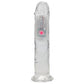 REALROCK 7'' No Balls Wireless Rechargeable LED Vibrating Dong - Clear with LED 20 cm USB Rechargeable Vibrating Dong with Remote