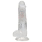 REALROCK 7'' with Balls Wireless Rechargeable LED Vibrating Dong - Clear with LED 19.5 cm USB Rechargeable Vibrating Dong with Remote