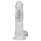 REALROCK 7'' with Balls Wireless Rechargeable LED Vibrating Dong - Clear with LED 19.5 cm USB Rechargeable Vibrating Dong with Remote