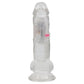 REALROCK 7'' with Balls Wireless Rechargeable LED Vibrating Dong - Clear with LED 19.5 cm USB Rechargeable Vibrating Dong with Remote