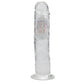 REALROCK 8'' No Balls Wireless Rechargeable LED Vibrating Dong - Clear with LED 22 cm USB Rechargeable Vibrating Dong with Remote