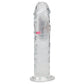 REALROCK 8'' No Balls Wireless Rechargeable LED Vibrating Dong - Clear with LED 22 cm USB Rechargeable Vibrating Dong with Remote
