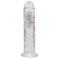 REALROCK 8'' No Balls Wireless Rechargeable LED Vibrating Dong - Clear with LED 22 cm USB Rechargeable Vibrating Dong with Remote