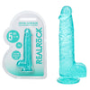 REALROCK 5'' Crystal Clear Dildo with Balls - Turquoise - Clear Turquoise 14.7 cm Dong