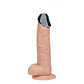 REALROCK Metal Head 6'' Rechargeable Dildo - Flesh - Flesh 16.2 cm USB Rechargeable Vibrating Dildo with Metal Head and Wireless Remote