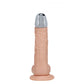 REALROCK Metal Head 6'' Rechargeable Dildo - Flesh - Flesh 16.2 cm USB Rechargeable Vibrating Dildo with Metal Head and Wireless Remote