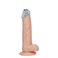 REALROCK Metal Head 6'' Rechargeable Dildo - Flesh - Flesh 16.2 cm USB Rechargeable Vibrating Dildo with Metal Head and Wireless Remote