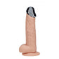 REALROCK Metal Head 7'' Rechargeable Dildo - Flesh - Flesh 19 cm USB Rechargeable Vibrating Dildo with Metal Head and Wireless Remote