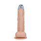 REALROCK Metal Head 7'' Rechargeable Dildo - Flesh - Flesh 19 cm USB Rechargeable Vibrating Dildo with Metal Head and Wireless Remote