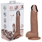 REALROCK Metal Head 7'' Rechargeable Dildo - Tan - Tan 19 cm USB Rechargeable Vibrating Dildo with Metal Head and Wireless Remote