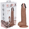 REALROCK Metal Head 7'' Rechargeable Dildo - Tan - Tan 19 cm USB Rechargeable Vibrating Dildo with Metal Head and Wireless Remote