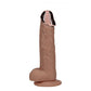 REALROCK Metal Head 7'' Rechargeable Dildo - Tan - Tan 19 cm USB Rechargeable Vibrating Dildo with Metal Head and Wireless Remote