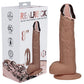 REALROCK Metal Head 8'' Rechargeable Dildo - Tan - Tan 22 cm USB Rechargeable Vibrating Dildo with Metal Head and Wireless Remote