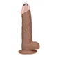 REALROCK Metal Head 8'' Rechargeable Dildo - Tan - Tan 22 cm USB Rechargeable Vibrating Dildo with Metal Head and Wireless Remote
