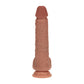 REALROCK Dual Density 8'' Vibrating & Thrusting Dildo - Tan - Tan 20.3 cm USB Rechargeable Vibrating & Thrusting Dildo