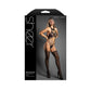 SHEER DECLARATION Crotchless Teddy Bodystocking - Black - One Size